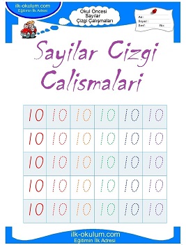 Çocuklar İçin Çizgi Çalışma Sayfaları 